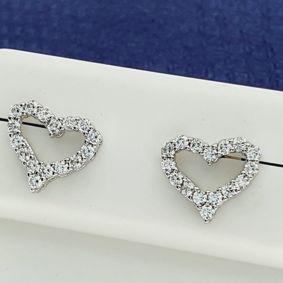 925 Sterling Silver CZ Stud Earrings for Women/Girl, US925P124 - Picture 5 of 8